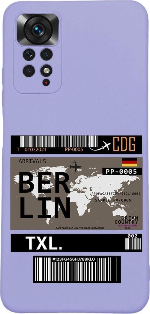 Xiaomi Redmi Note 11 Uyumlu Berlin Ticket Desenli Premium Silikonlu Lansman Telefon Kılıfı