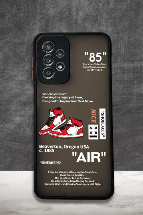 Samsung A23 Uyumlu Sneaker Step Desenli Buzlu Şeffaf Telefon Kılıfı