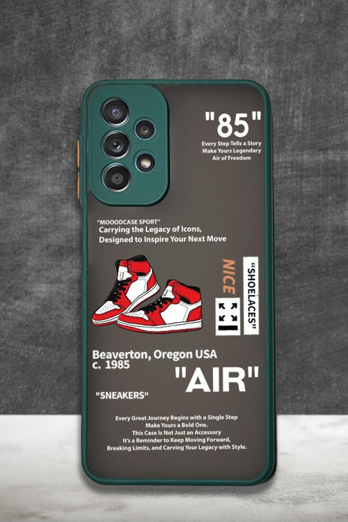 Samsung A23 Uyumlu Sneaker Step Desenli Buzlu Şeffaf Telefon Kılıfı