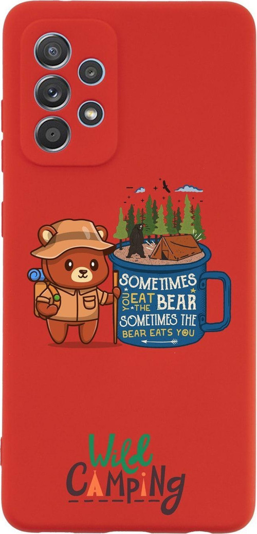 Samsung A72 Wild Camping Premium Silikonlu Kırmızı Telefon Kılıfı