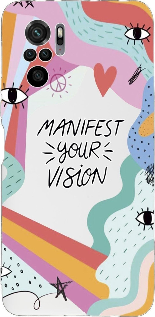 Xiaomi Redmi Note 10 Uyumlu Manifest Your Vision Desenli Premium Silikonlu Lansman Telefon Kılıfı
