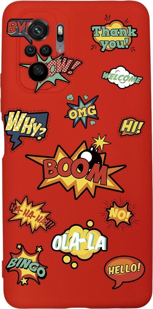 Xiaomi Redmi Note 10S Stickers Desenli Premium Silikonlu Telefon Kılıfı