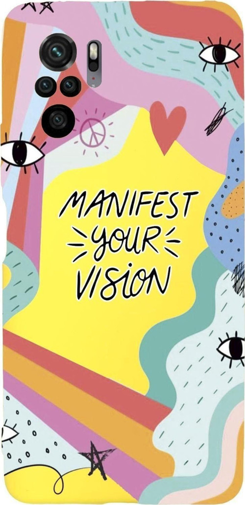 Xiaomi Redmi Note 10 Uyumlu Manifest Your Vision Desenli Premium Silikonlu Lansman Telefon Kılıfı