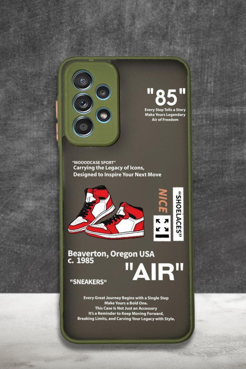 Samsung A23 Uyumlu Sneaker Step Desenli Buzlu Şeffaf Telefon Kılıfı