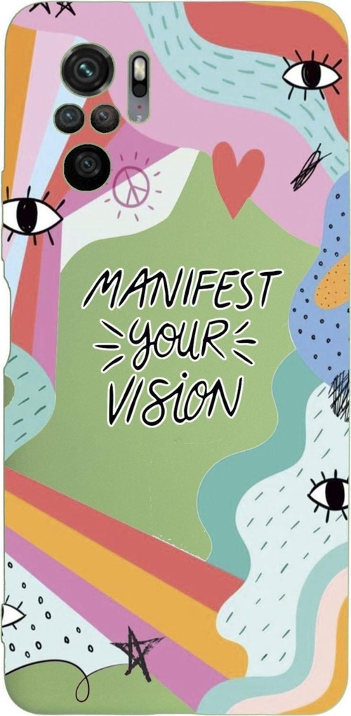 Xiaomi Redmi Note 10 Uyumlu Manifest Your Vision Desenli Premium Silikonlu Lansman Telefon Kılıfı