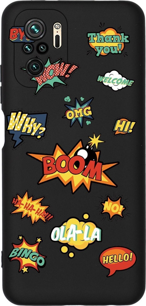 Xiaomi Redmi Note 10S Stickers Desenli Premium Silikonlu Telefon Kılıfı