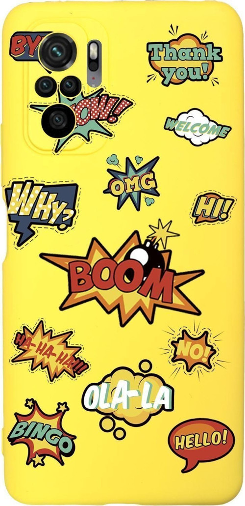 Xiaomi Redmi Note 10S Stickers Desenli Premium Silikonlu Telefon Kılıfı