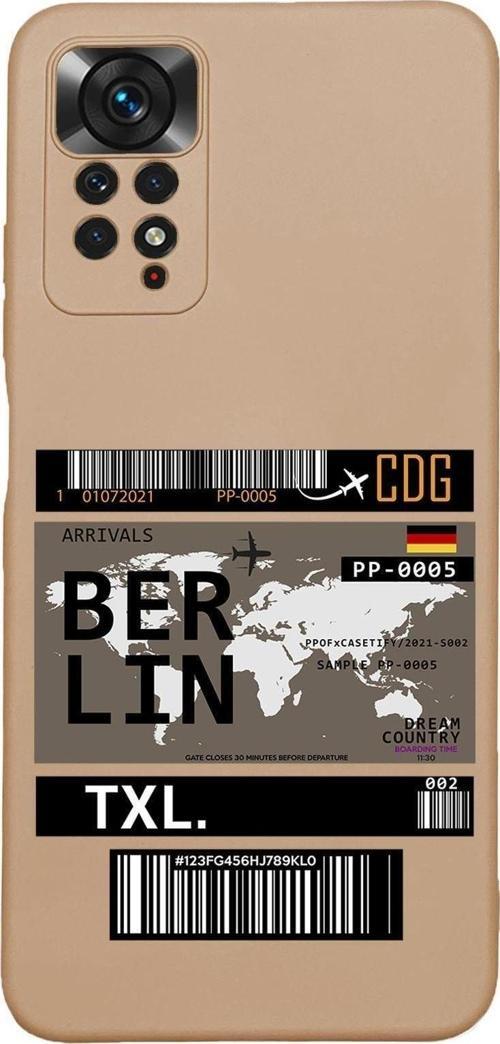 Xiaomi Redmi Note 11 Uyumlu Berlin Ticket Desenli Premium Silikonlu Lansman Telefon Kılıfı