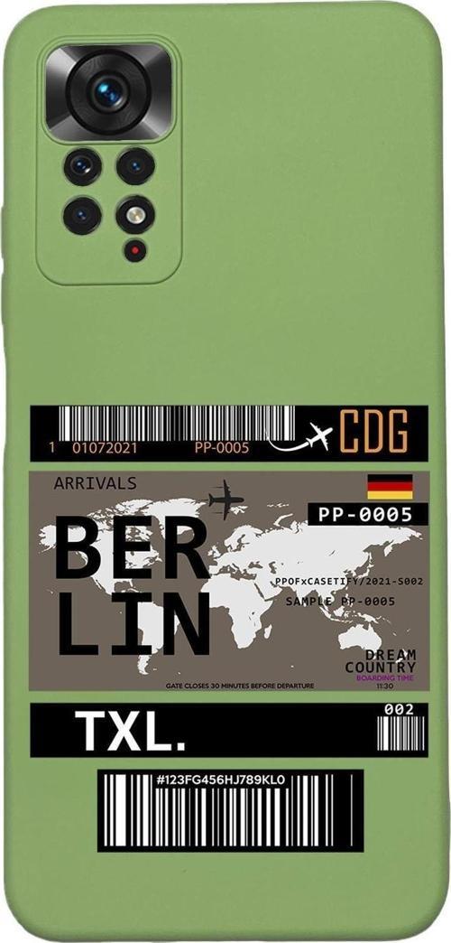 Xiaomi Redmi Note 11 Uyumlu Berlin Ticket Desenli Premium Silikonlu Lansman Telefon Kılıfı