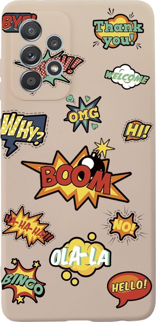 Samsung A53 Stickers Desenli Premium Silikonlu Telefon Kılıfı
