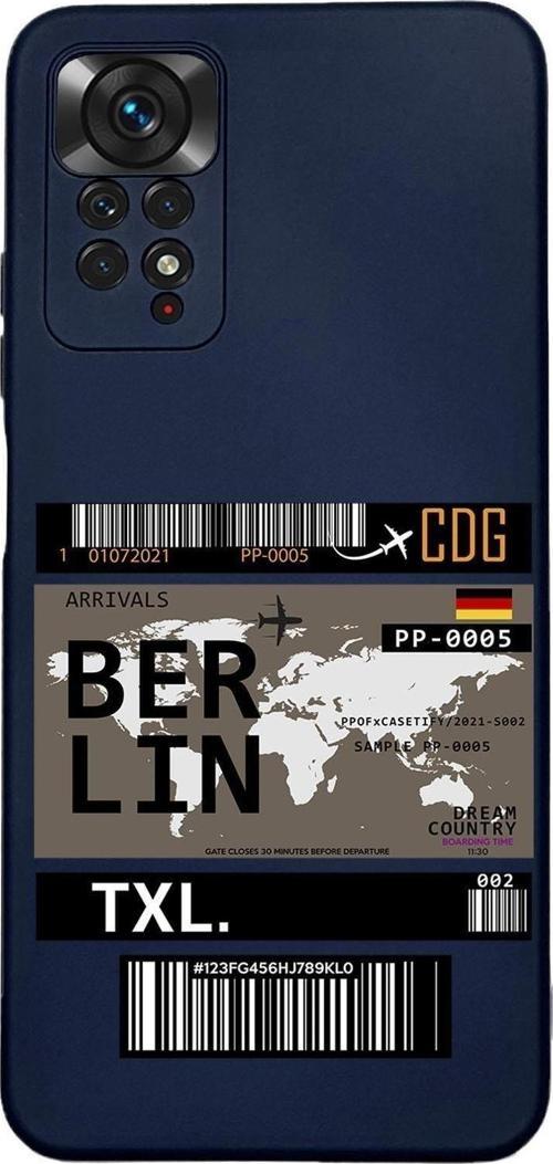 Xiaomi Redmi Note 11 Uyumlu Berlin Ticket Desenli Premium Silikonlu Lansman Telefon Kılıfı