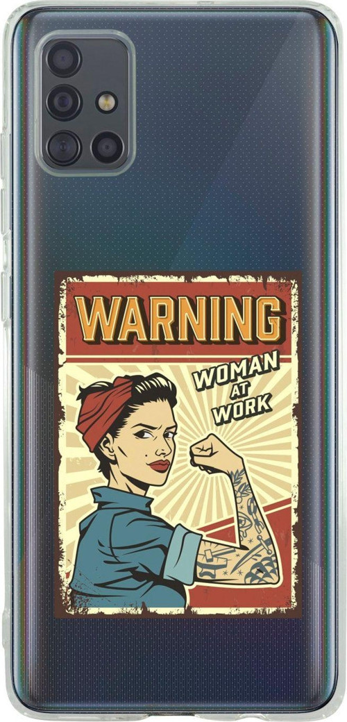 Samsung A71 Uyumlu Women At Work Tasarımlı Premium Şeffaf Silikon Kılıf