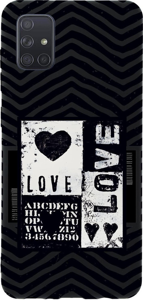 Samsung A71 Black Love Premium Silikonlu Telefon Kılıfı
