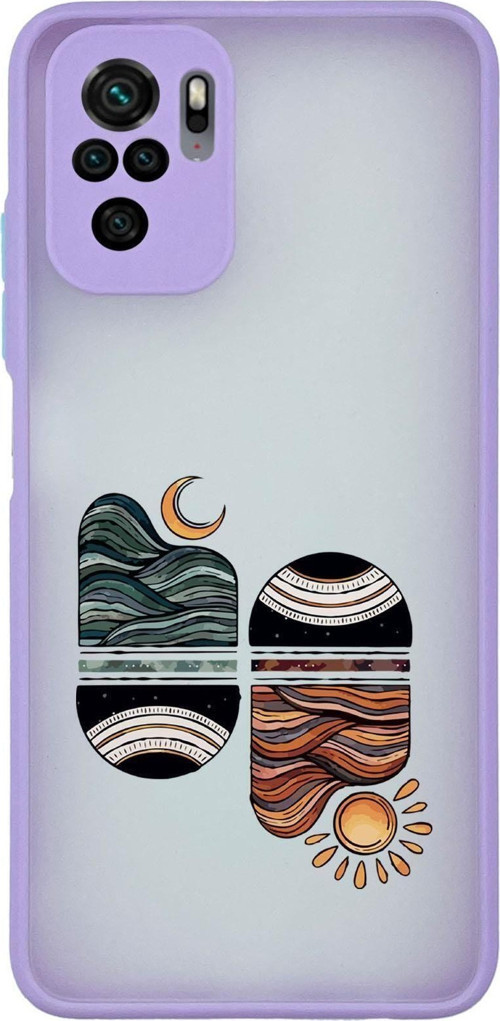 Xiaomi Redmi Note 10 Uyumlu Sunset Wave Desenli Kamera Korumalı Buzlu Şeffaf Lüx Telefon Kılıfı