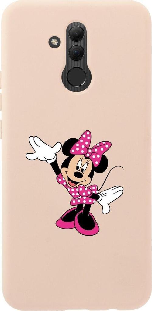 Huawei Mate 20 Lite Minnie Mouse Premium Silikonlu Pembe Telefon Kılıfı