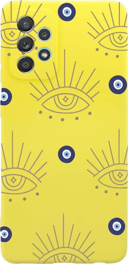 Samsung A53 Uyumlu Evil Eye Desenli Premium Silikonlu Telefon Kılıfı
