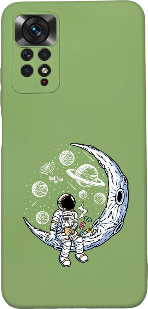 Xiaomi Redmi Note 11 Uyumlu Keyifli Astronot Desenli Premium Silikonlu Lansman Telefon Kılıfı