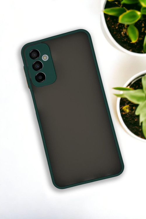 Samsung Galaxy M23 Uyumlu Buzlu Şeffaf Lüx Telefon Kılıfı Mchzr