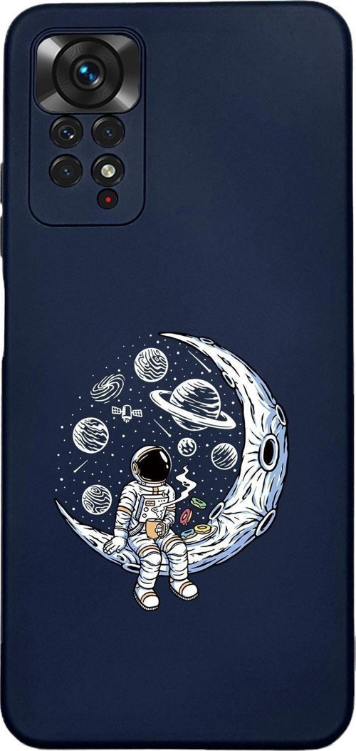 Xiaomi Redmi Note 11 Uyumlu Keyifli Astronot Desenli Premium Silikonlu Lansman Telefon Kılıfı