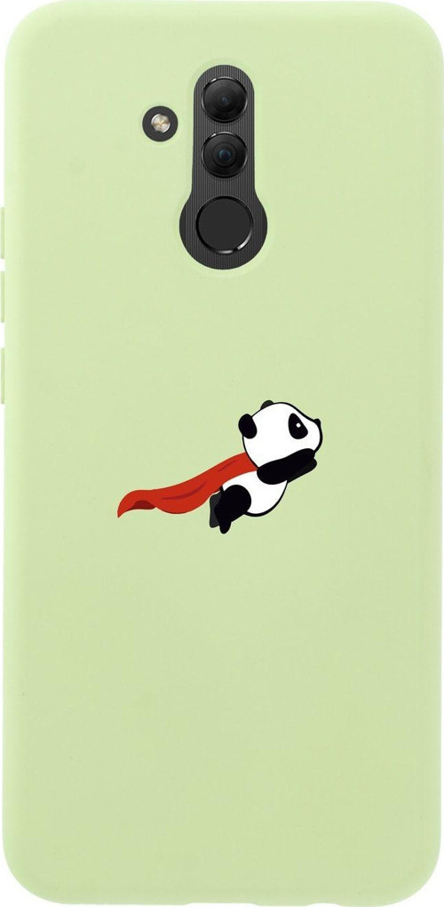 Huawei Mate 20 Lite Uçan Panda Premium Silikonlu Yeşil Telefon Kılıfı
