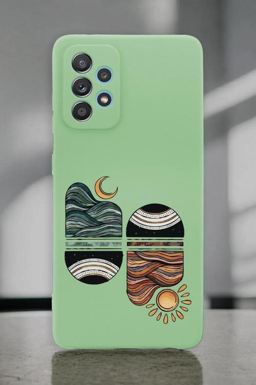 Samsung A72 Uyumlu Sunset Wave Desenli Premium Silikonlu Lansman Telefon Kılıfı