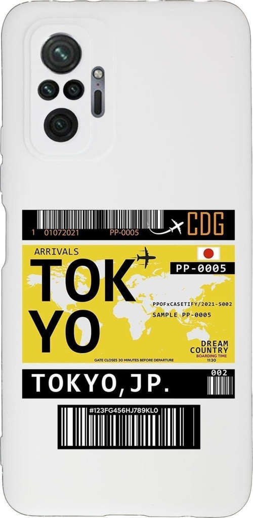 Xiaomi Redmi Note 10 Pro Max Uyumlu Tokyo Ticket Desenli Premium Silikonlu Lansman Telefon Kılıfı