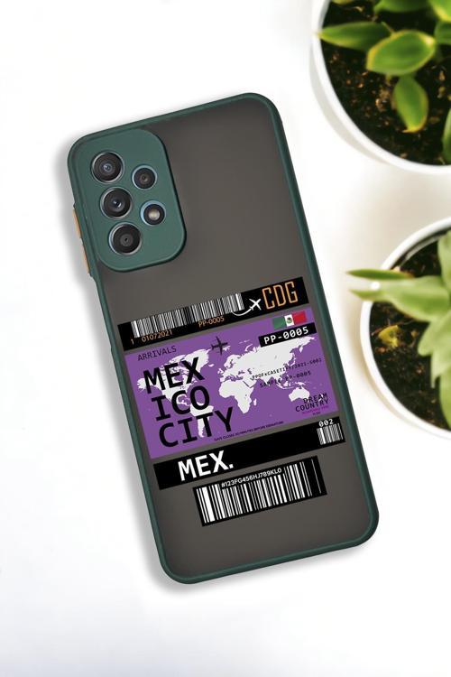 Samsung A53 Uyumlu Mexico Ticket Desenli Buzlu Şeffaf Lüx Telefon Kılıfı