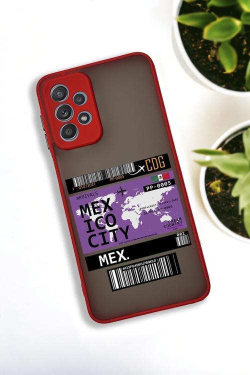 Samsung A53 Uyumlu Mexico Ticket Desenli Buzlu Şeffaf Lüx Telefon Kılıfı