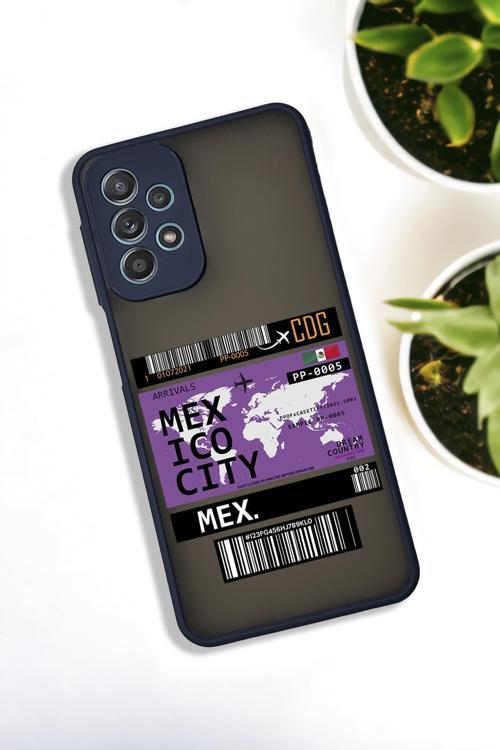 Samsung A53 Uyumlu Mexico Ticket Desenli Buzlu Şeffaf Lüx Telefon Kılıfı