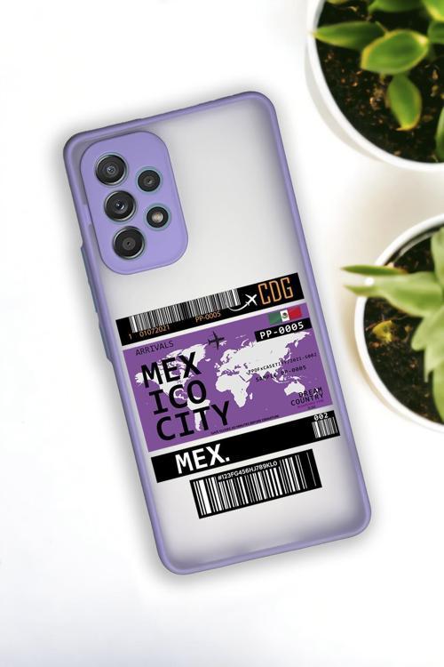 Samsung A53 Uyumlu Mexico Ticket Desenli Buzlu Şeffaf Lüx Telefon Kılıfı