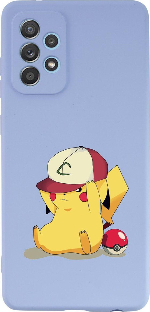 Samsung A72 Pokemon Premium Silikonlu Lila Telefon Kılıfı