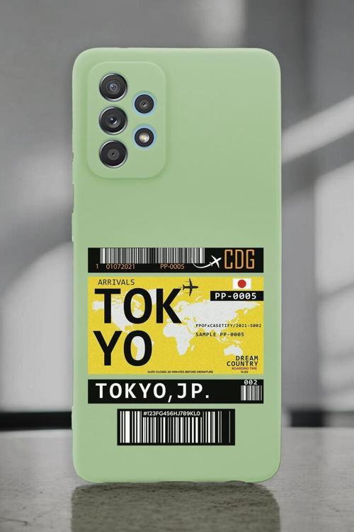 Samsung A52 Uyumlu Tokyo Ticket Desenli Premium Silikonlu Lansman Telefon Kılıfı