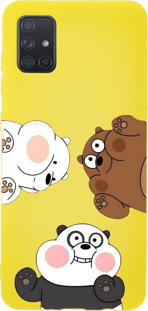 Samsung A71 Uyumlu Cute Animals Desenli Premium Silikonlu Telefon Kılıfı