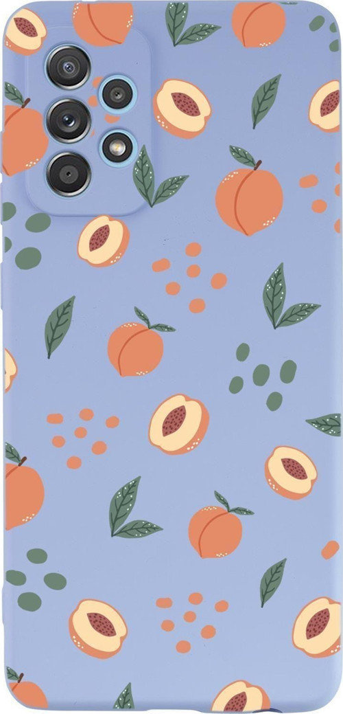 Samsung A72 Uyumlu Şeftali Pattern Premium Silikonlu Telefon Kılıfı
