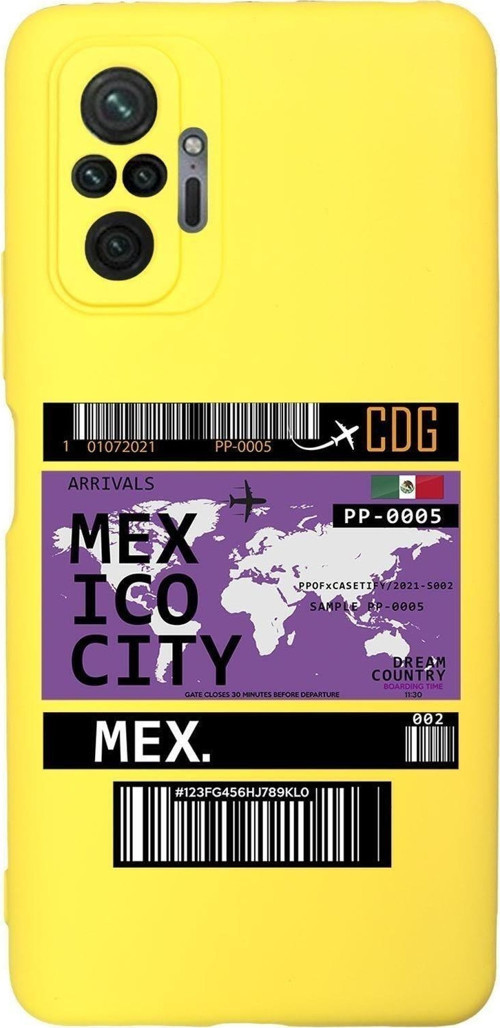 Xiaomi Redmi Note 10 Pro Max Uyumlu Mexico Ticket Desenli Premium Silikonlu Lansman Telefon Kılıfı