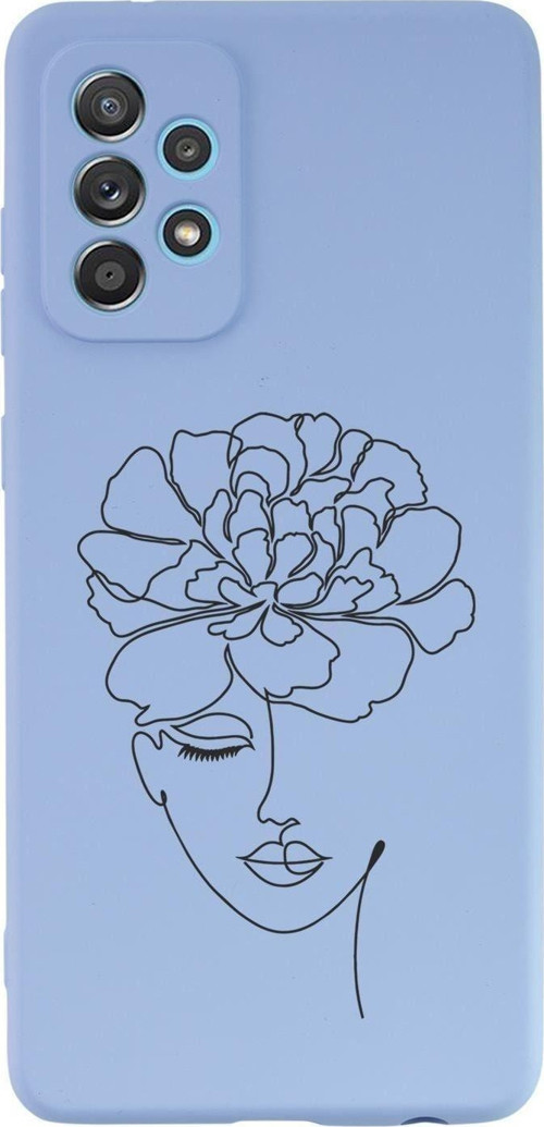 Samsung Galaxy A13 Uyumlu Flower Women Desenli Premium Silikonlu Lansman Telefon Kılıfı