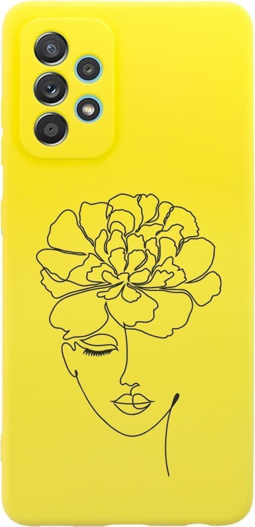 Samsung Galaxy A13 Uyumlu Flower Women Desenli Premium Silikonlu Lansman Telefon Kılıfı