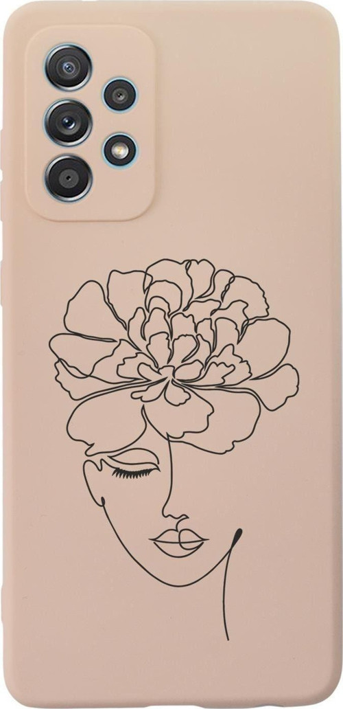 Samsung Galaxy A13 Uyumlu Flower Women Desenli Premium Silikonlu Lansman Telefon Kılıfı