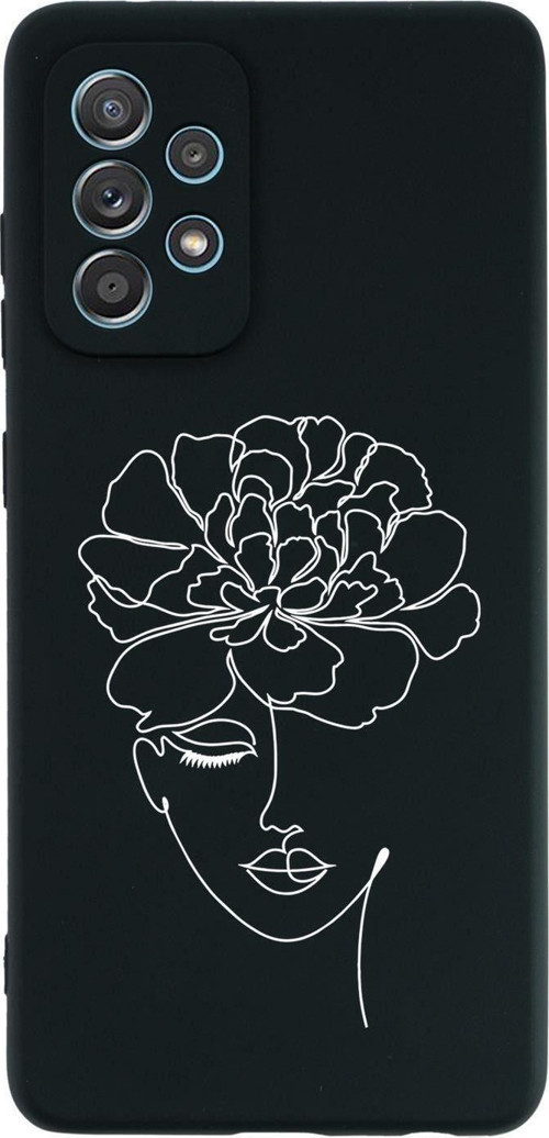 Samsung Galaxy A13 Uyumlu Flower Women Desenli Premium Silikonlu Lansman Telefon Kılıfı