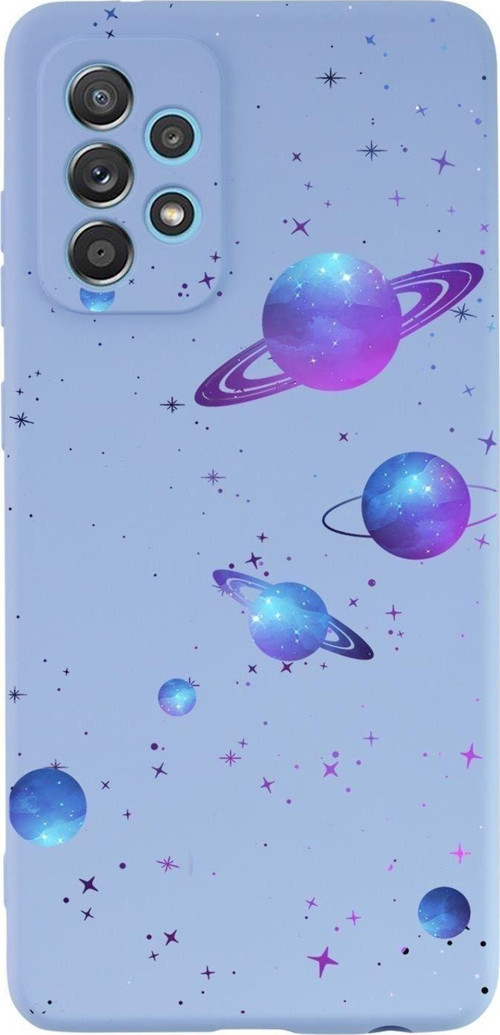 Samsung Galaxy A13 Uyumlu Galaxy And Stars Desenli Premium Silikonlu Lansman Telefon Kılıfı