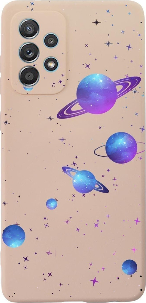 Samsung Galaxy A13 Uyumlu Galaxy And Stars Desenli Premium Silikonlu Lansman Telefon Kılıfı