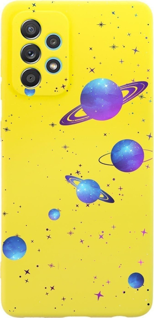 Samsung Galaxy A13 Uyumlu Galaxy And Stars Desenli Premium Silikonlu Lansman Telefon Kılıfı