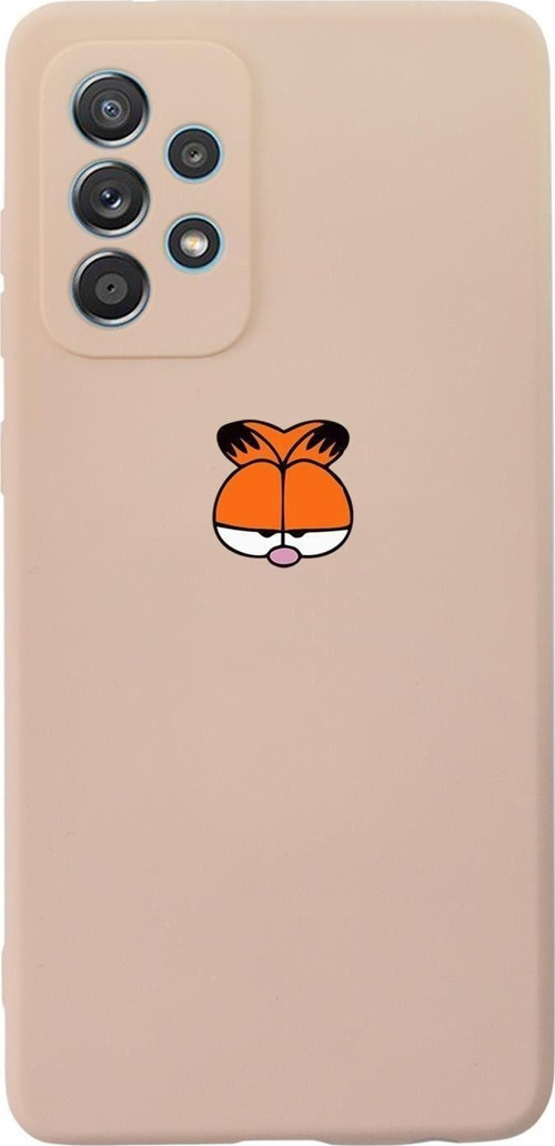 Samsung Galaxy A13 Uyumlu Garfield Desenli Premium Silikonlu Lansman Telefon Kılıfı