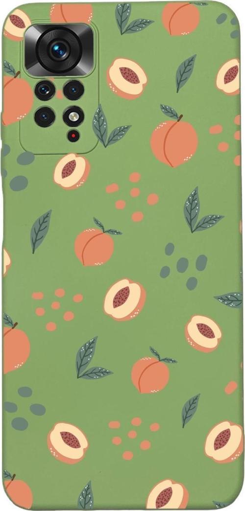Xiaomi Redmi Note 11 Uyumlu Uyumlu Şeftali Pattern Premium Silikonlu Lansman Telefon Kılıfı