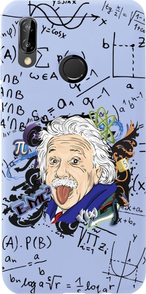 Huawei P20 Lite Einstein In Formula Desenli Premium Silikonlu Telefon Kılıfı