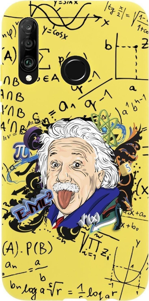 Huawei P30 Lite Einstein In Formula Desenli Premium Silikonlu Telefon Kılıfı