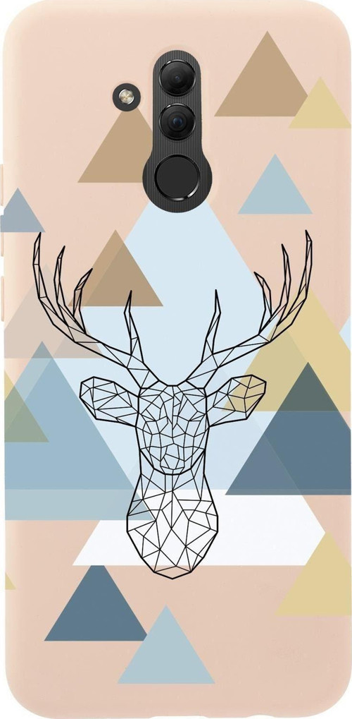 Huawei Mate 20 Lite Polygon Deer Premium Silikonlu Telefon Kılıfı