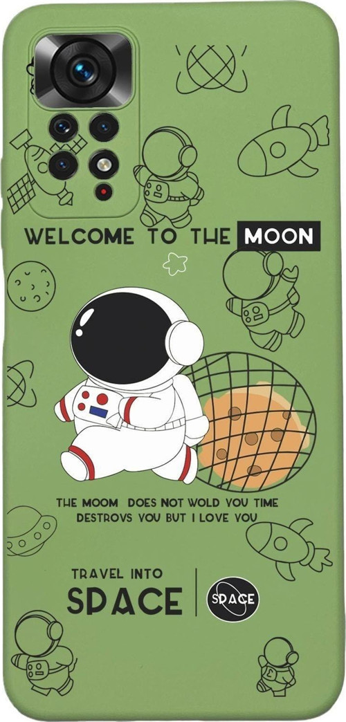Xiaomi Redmi Note 11 Uyumlu Sevimli Astronot Premium Silikonlu Lansman Telefon Kılıfı