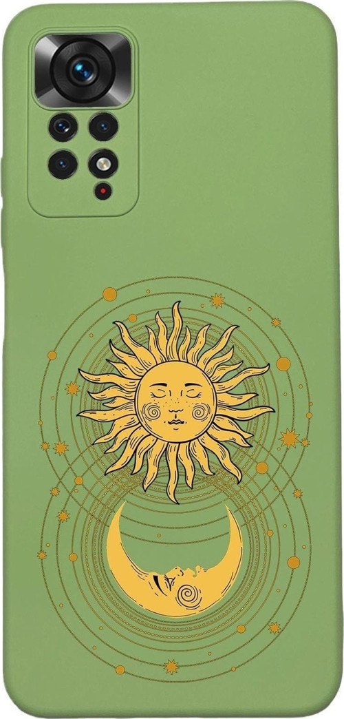 Xiaomi Redmi Note 11 Uyumlu Moon And Sun Desenli Premium Silikonlu Lansman Telefon Kılıfı