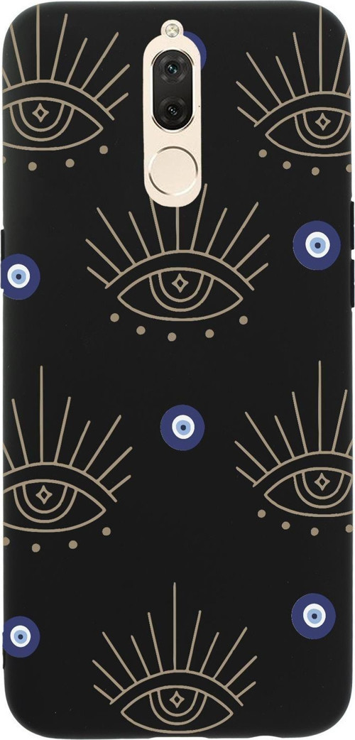 Huawei Mate 10 Lite Uyumlu Evil Eye Desenli Premium Silikonlu Telefon Kılıfı